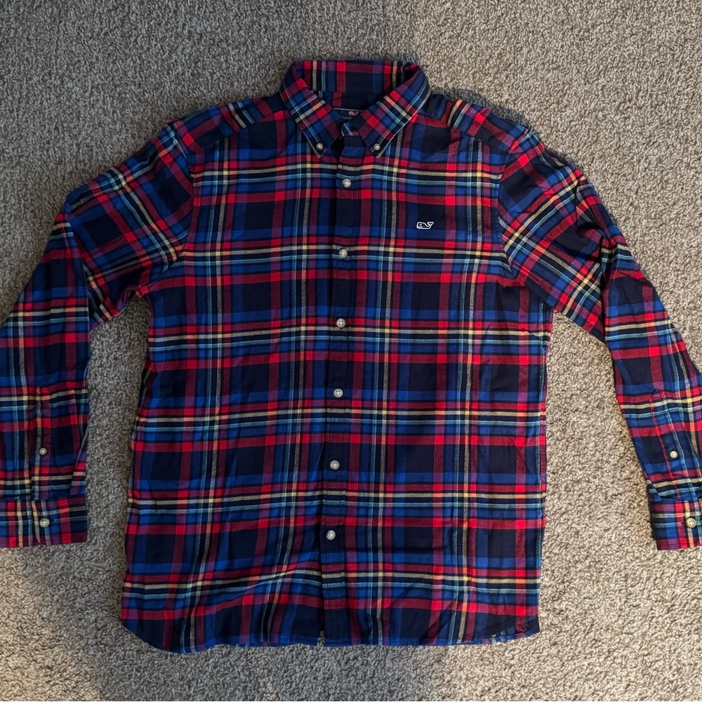 Vineyard Vines Men's Plaid Shirt - Blue, Red, Yellow